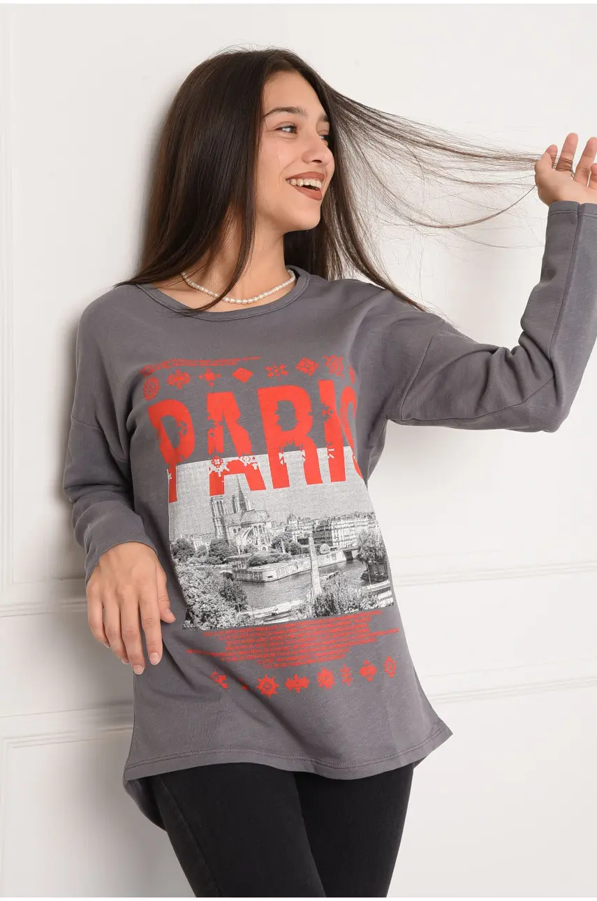 Батник женский  PARIS серый