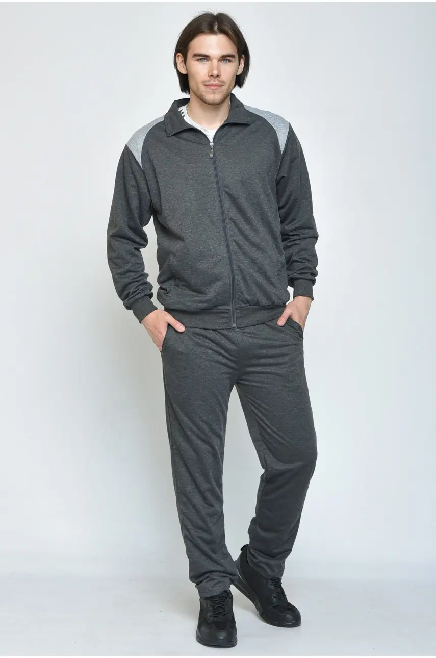 Спортивний костюм чоловічий темно-сірого кольору 938 157096