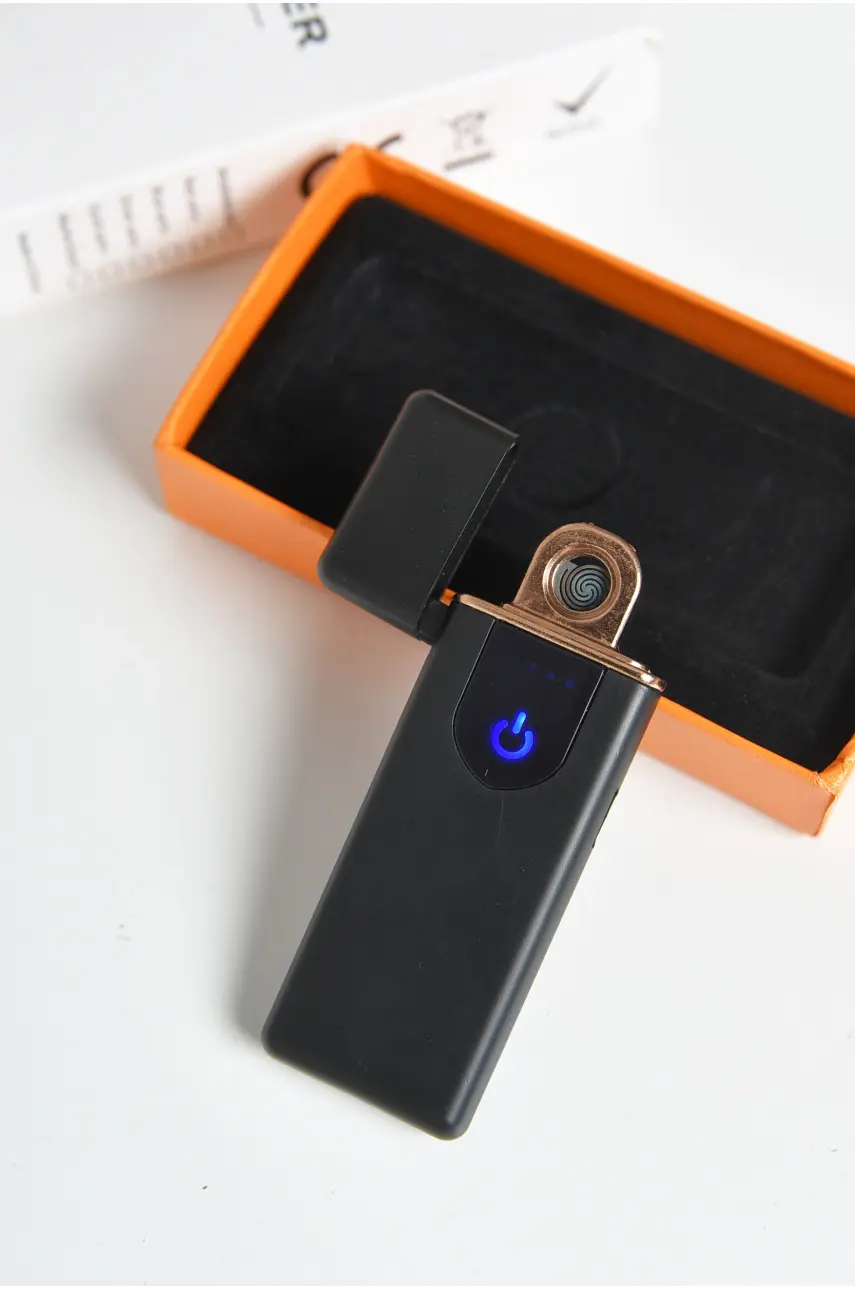 Запальничка USB Supretto з дисплеєм вітрозахисна чорна 168099