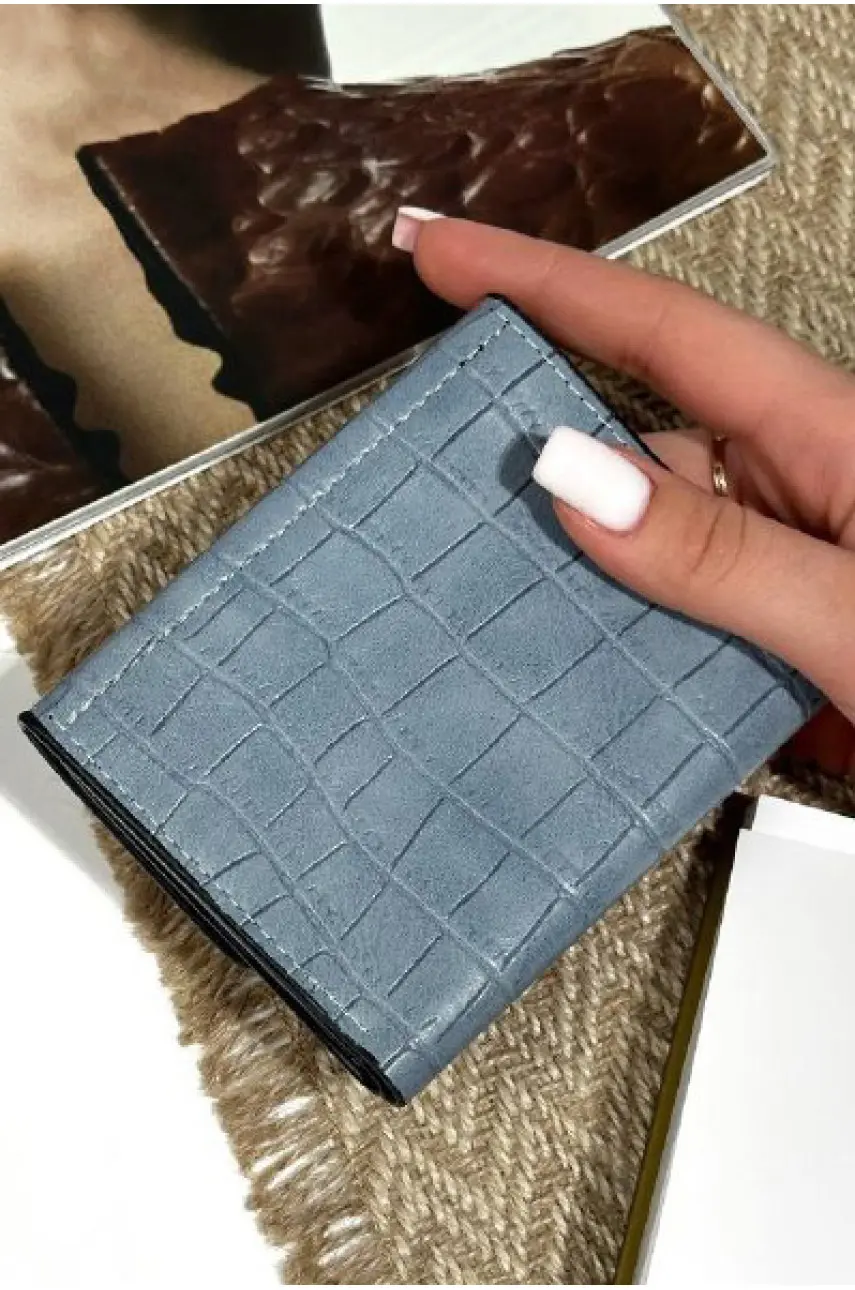Кошелек женский из экокожи голубого цвета 231-7 181958