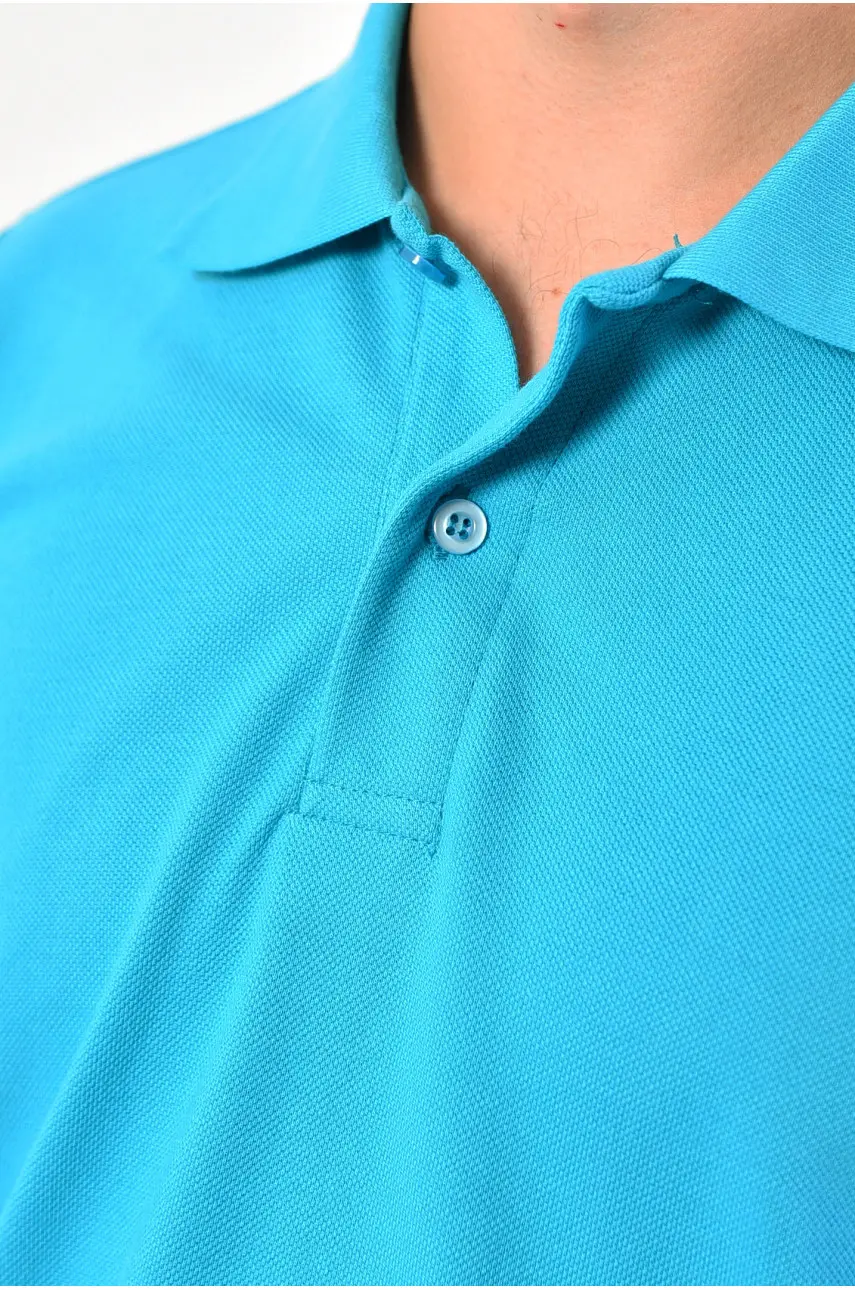 Футболка чоловіча поло бірюзового кольору 182172 Футболка чоловіча поло бірюзового кольору 182172