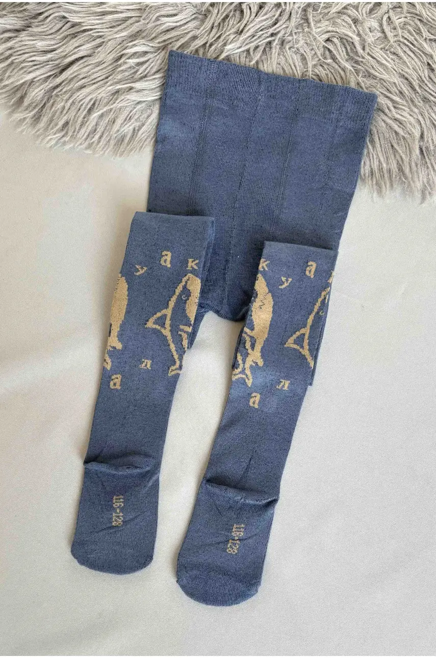 Колготи дитячі для хлопчика темно-сірого кольору zk35 187689