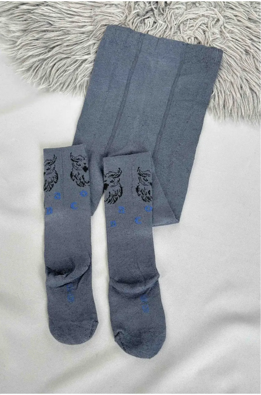 Колготи дитячі для хлопчика темно-сірого кольору zk35 187691