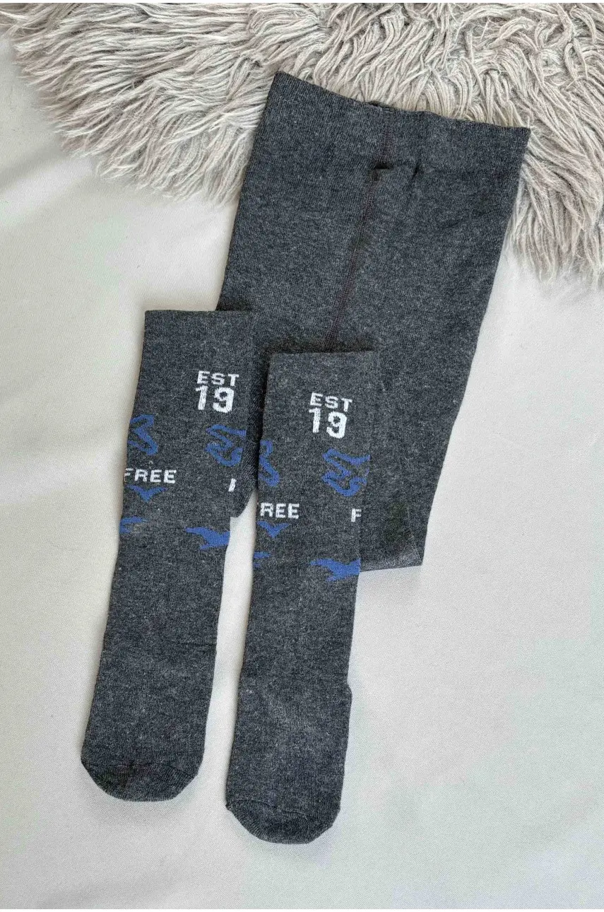 Колготи дитячі для хлопчика темно-сірого кольору zk33 187696