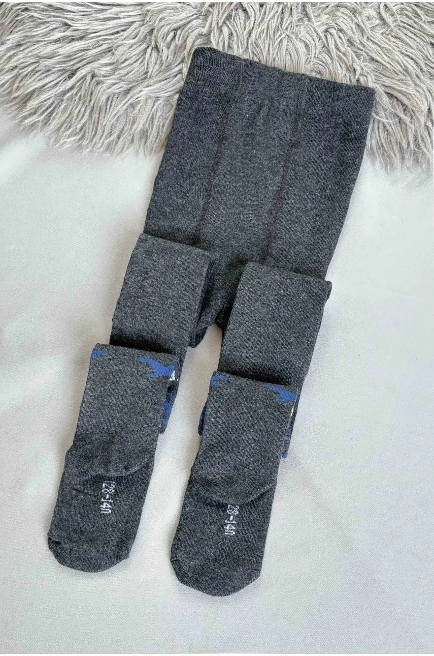 Колготи дитячі для хлопчика темно-сірого кольору zk33 187696