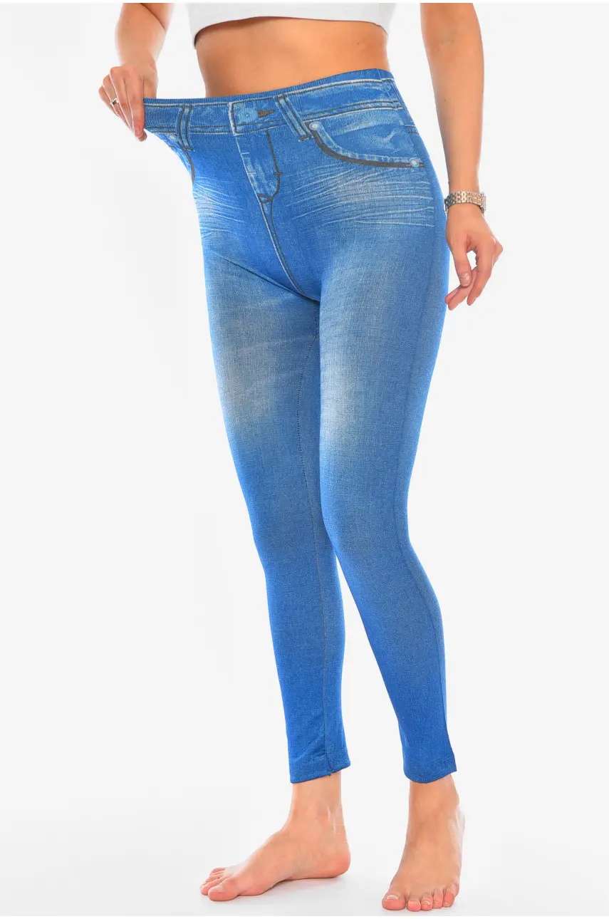 Джегінси жіночі на флісі синього кольору Slim`n Lift Caresse Jeans 194944