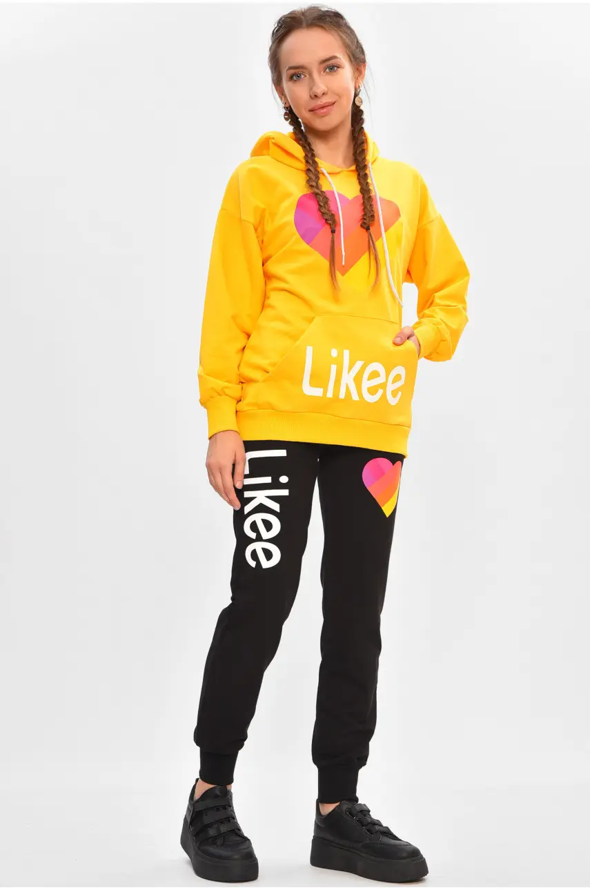 Спортивний костюм підлітковий для дівчинки жовтого кольору 083 206768