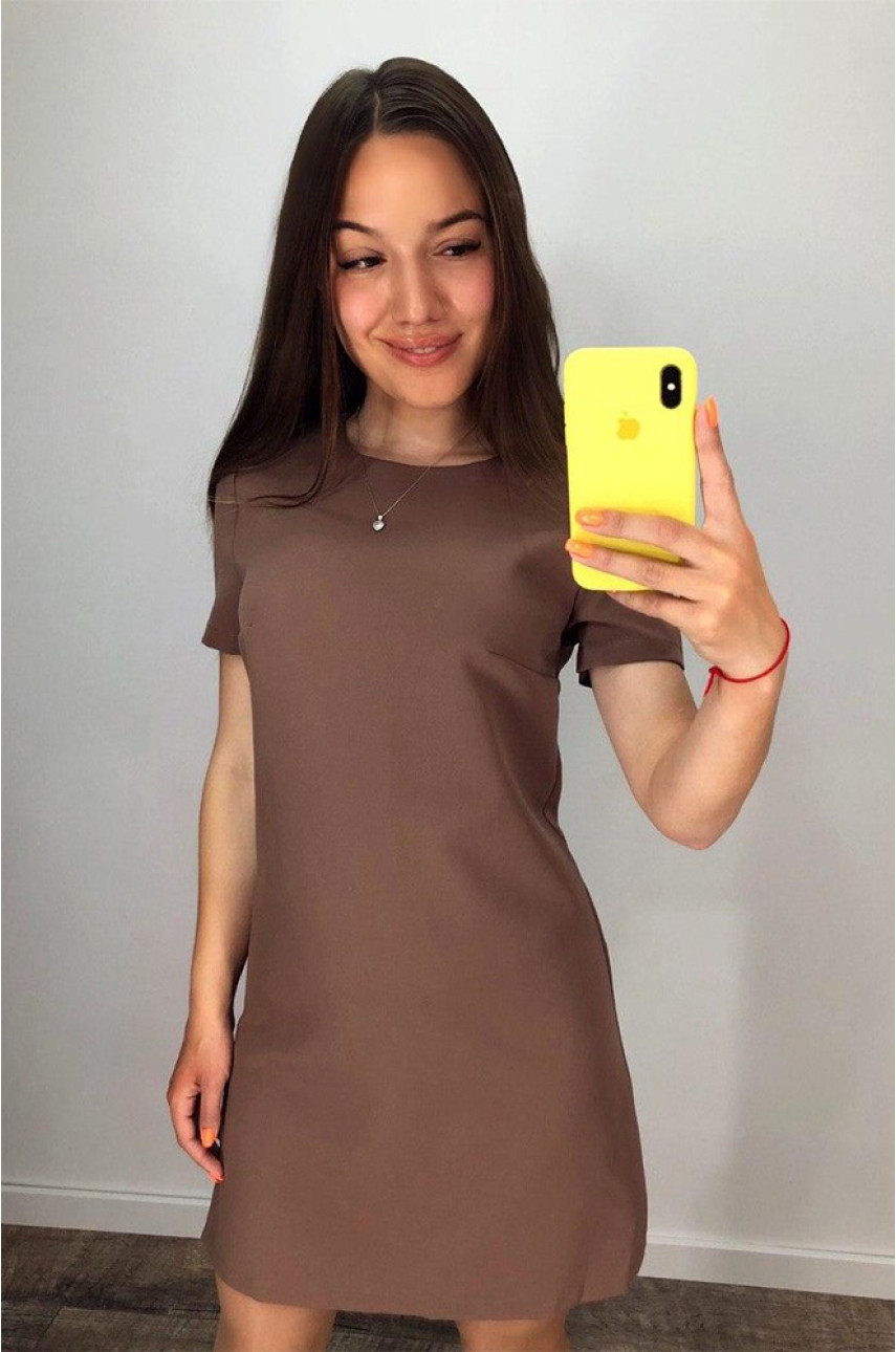 Женское платье коричневое 2597