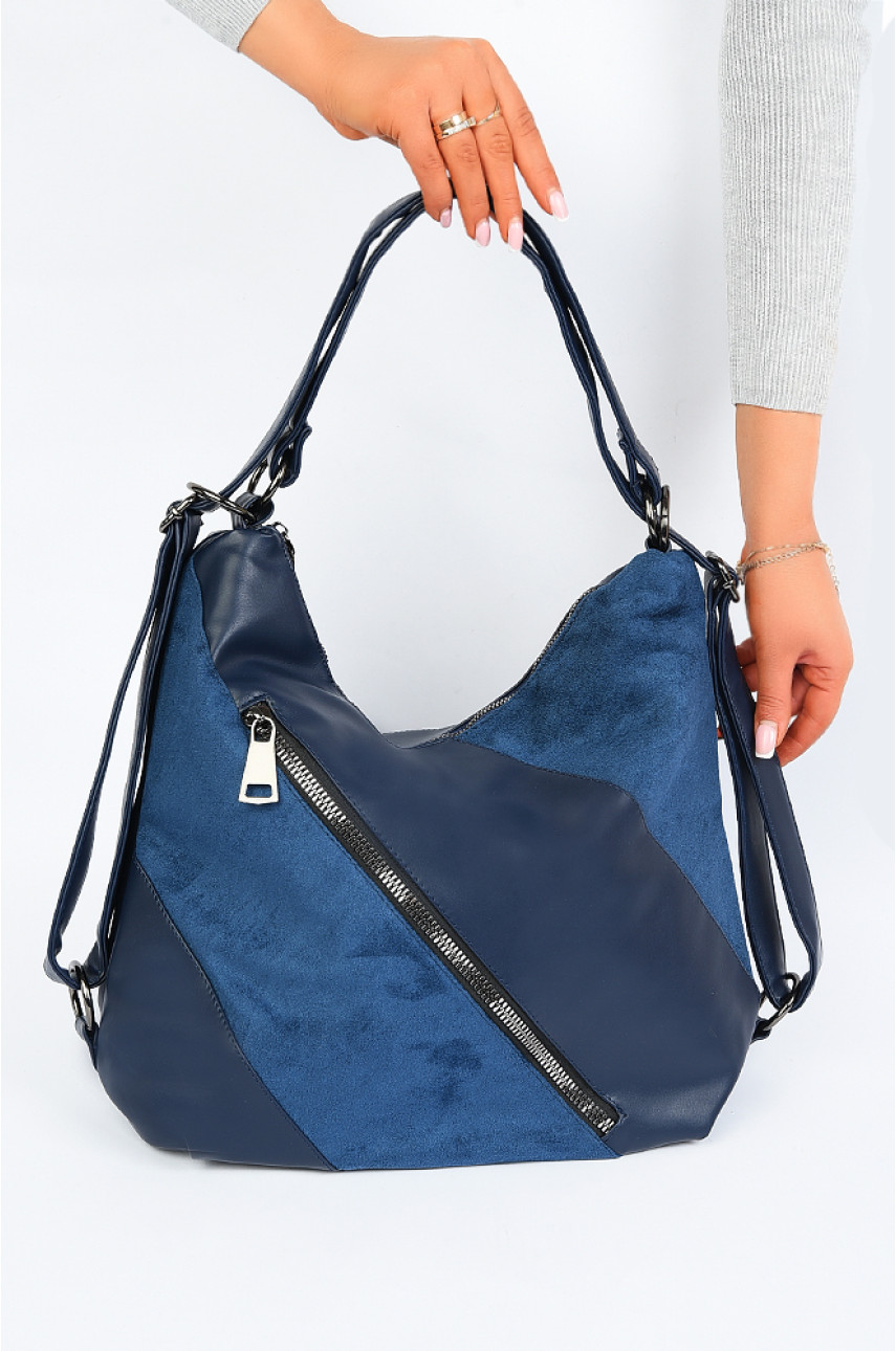 Сумка-рюкзак женская синяя 11750-1