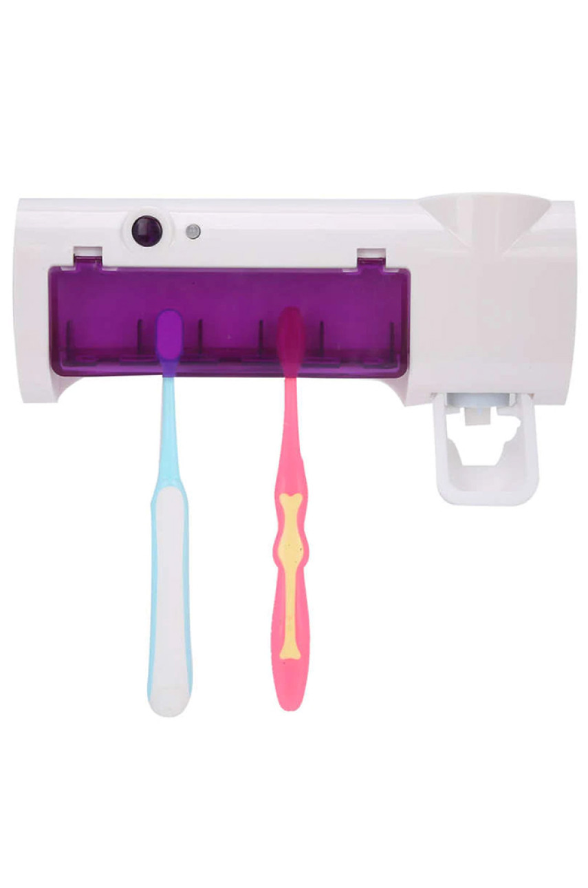 Диспенсер держатель для зубной пасты и щетки аккумуляторный со стерилизатором 218