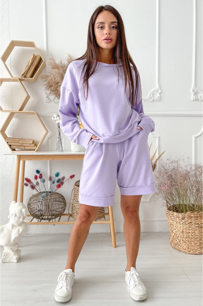 Костюм женский сиреневый S  M 265