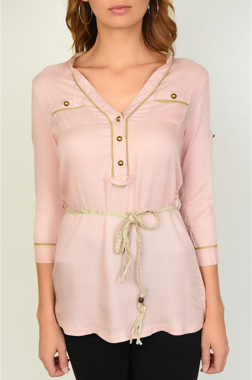 Блуза женская пудра 0229-1