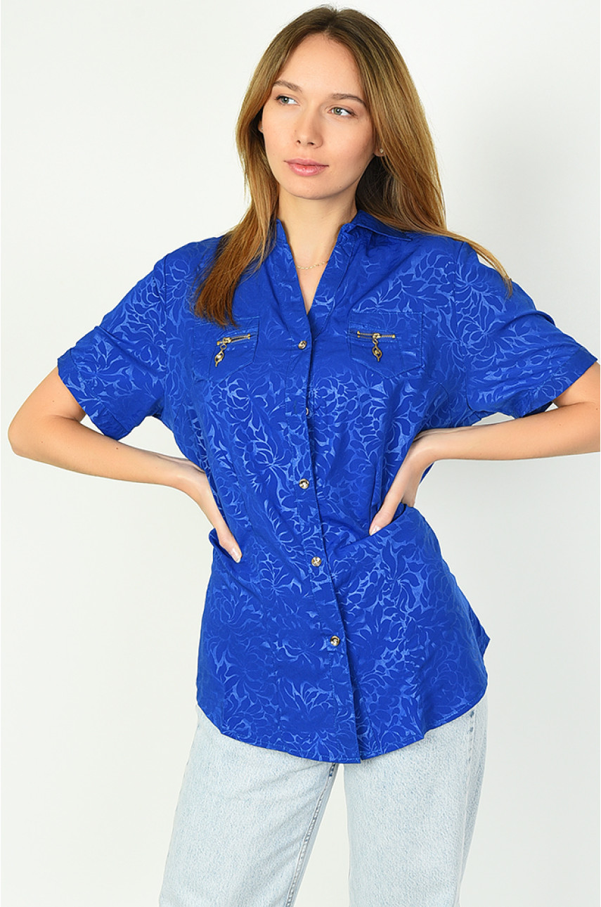 Блуза женская синяя размер XXL 1733-2