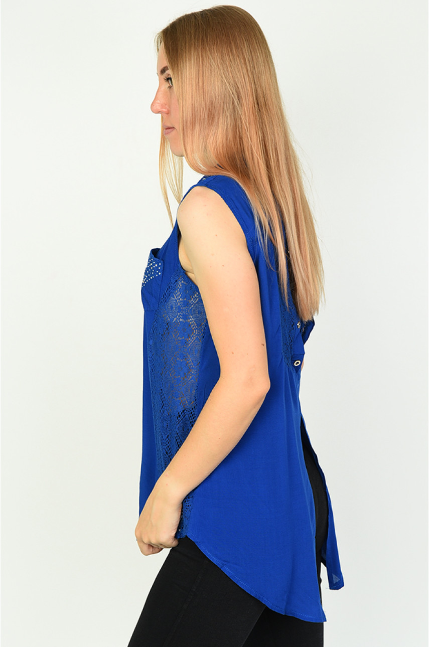 Блуза женская синяя 1502