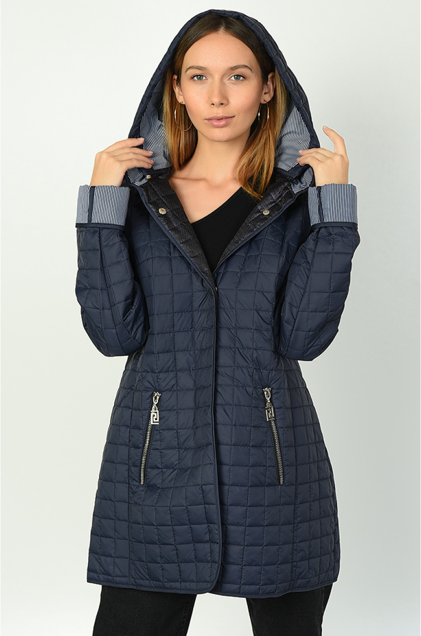 Курточка женская весна-осень темно-синяя 1707-1 Курточка женская весна-осень темно-синяя 1707-1