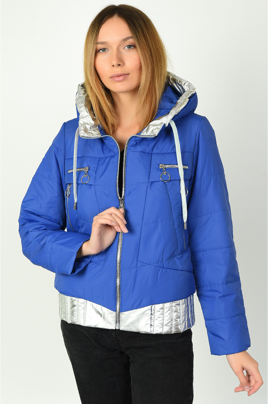 Курточка женская весна-осень синяя 185-1