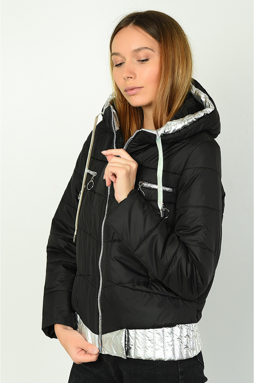 Курточка женская весна-осень черная 185-5