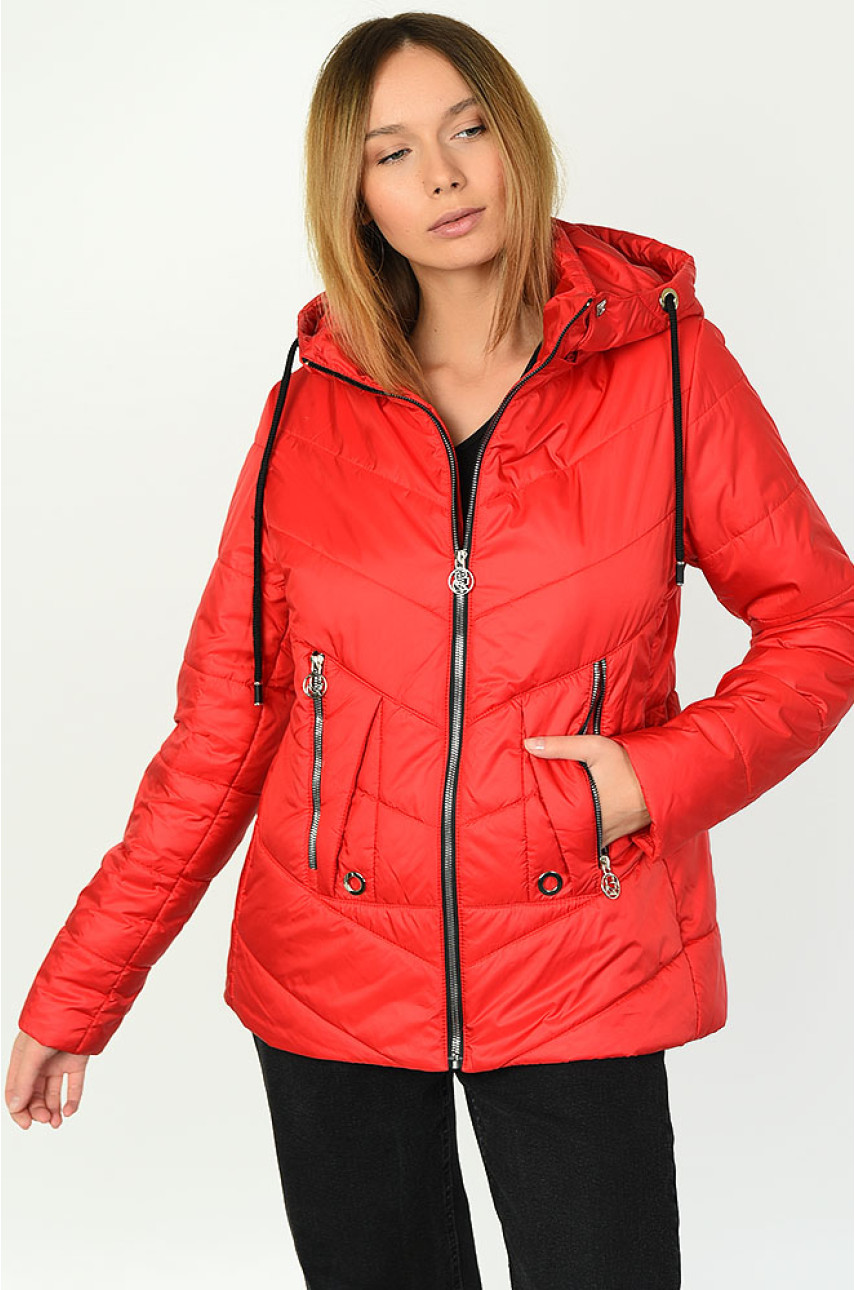 Курточка женская весна-осень красная 181
