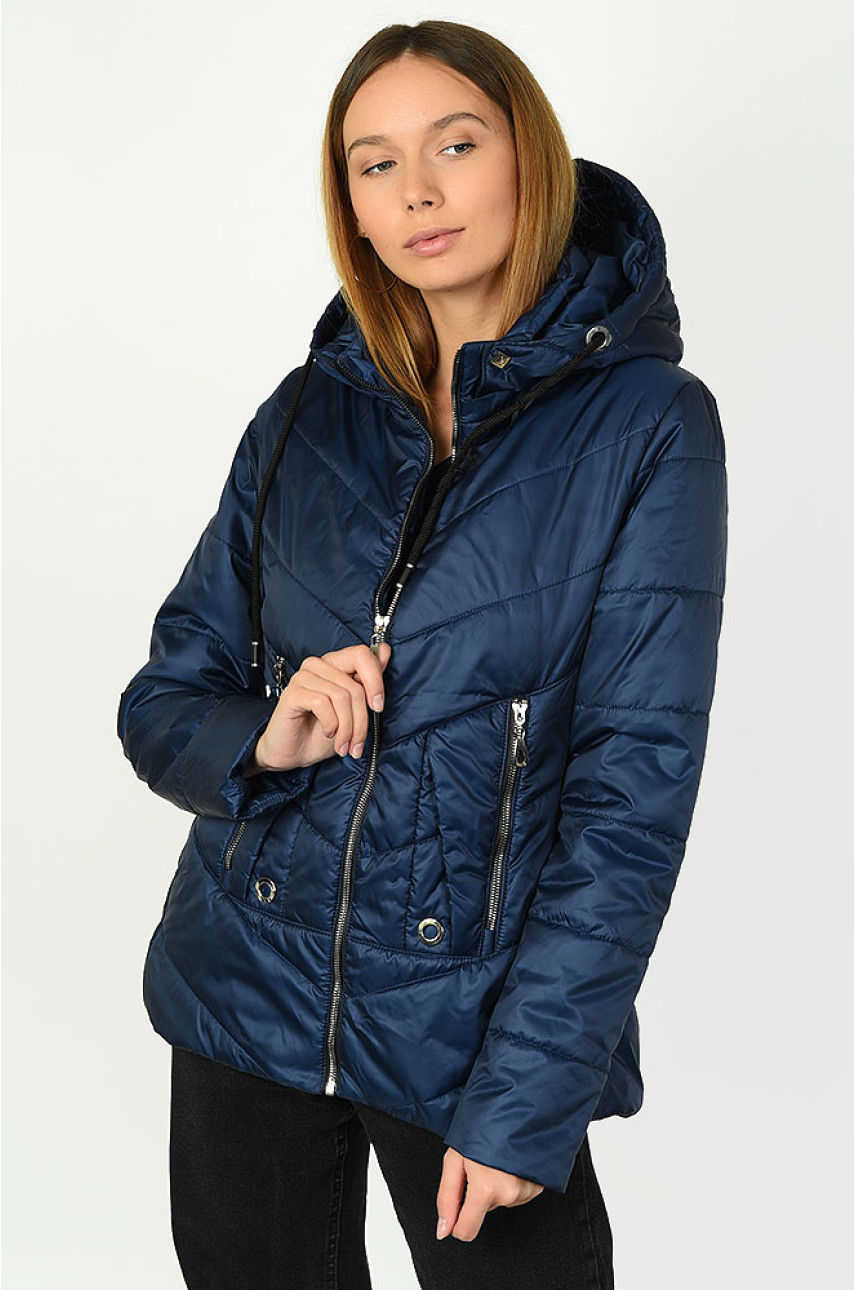 Курточка женская весна-осень темно-синяя 181-2