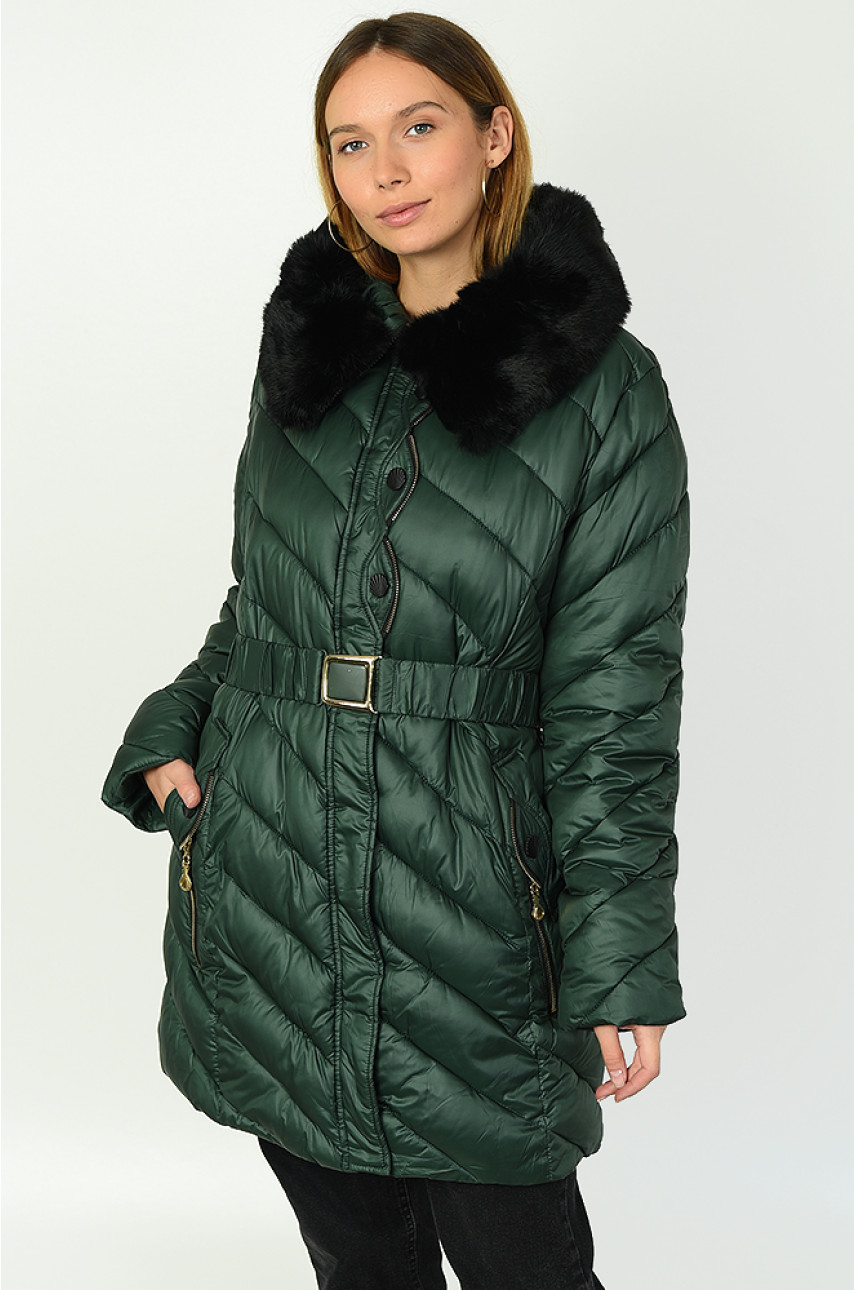 Куртка зимняя женская темно-зеленая 8210 Куртка зимняя женская темно-зеленая 8210