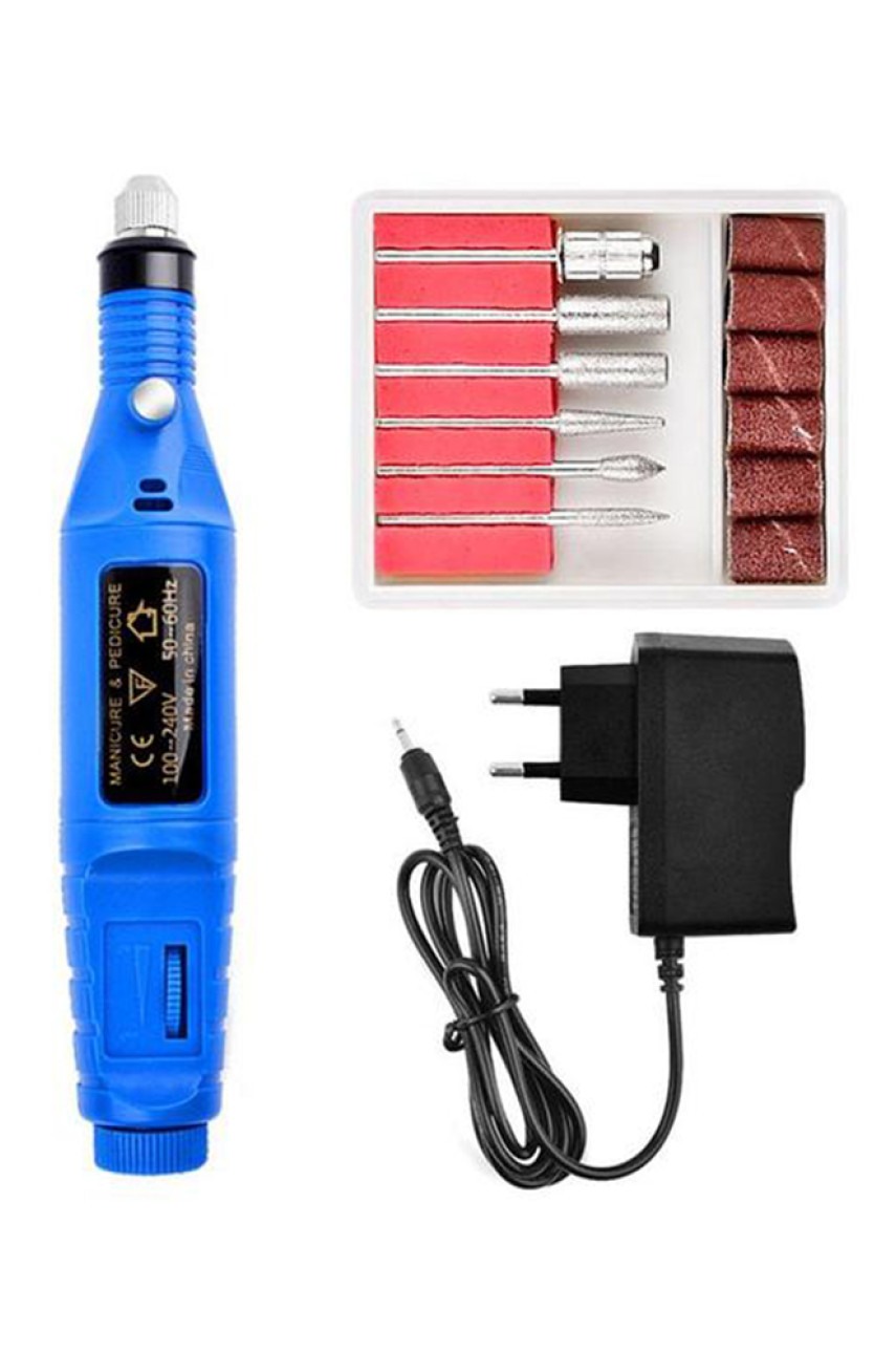 Машинка для маникюра и педикюра 6 в 1 голубая 912