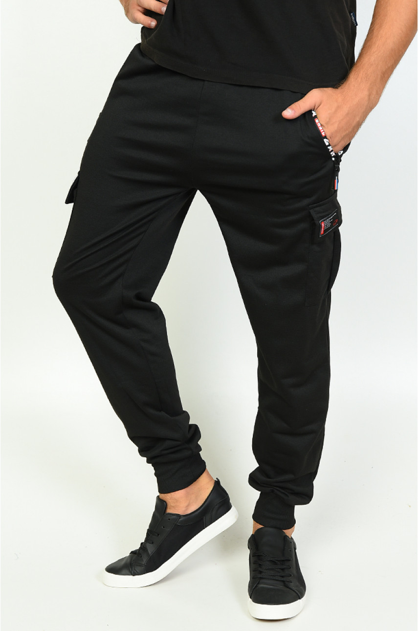 Спортивные штаны мужские черные 108-2
