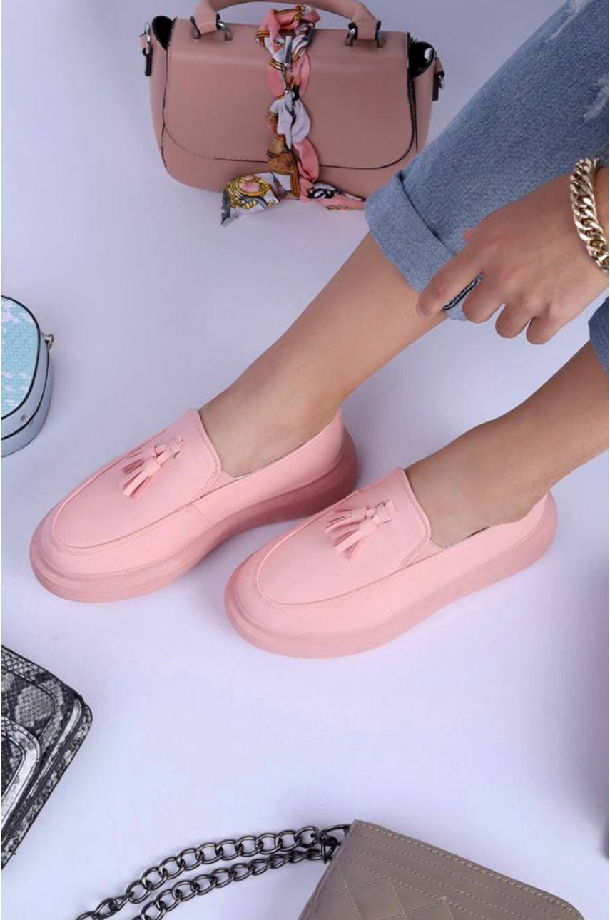 Лоферы женские розовые 88-25