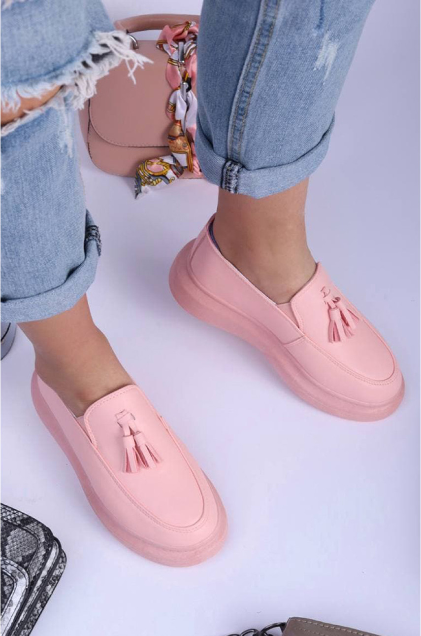 Лоферы женские розовые 88-25