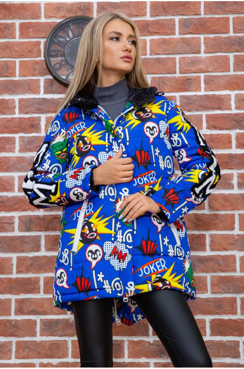 Куртка женская комиксы синяя Куртка женская комиксы синяя