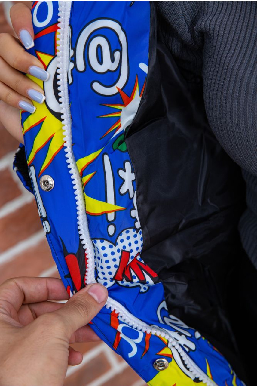 Куртка женская комиксы синяя Куртка женская комиксы синяя