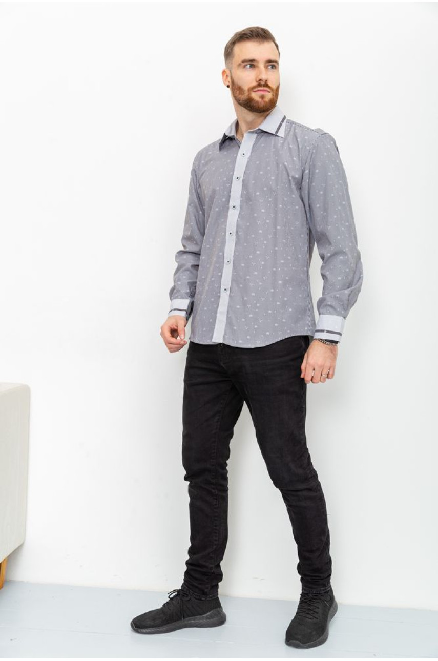 Рубашка мужская бело-серая ХН-1 140128