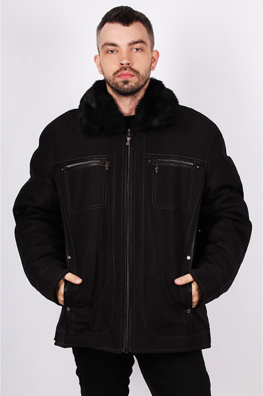 Куртка зимняя мужская черная 142049