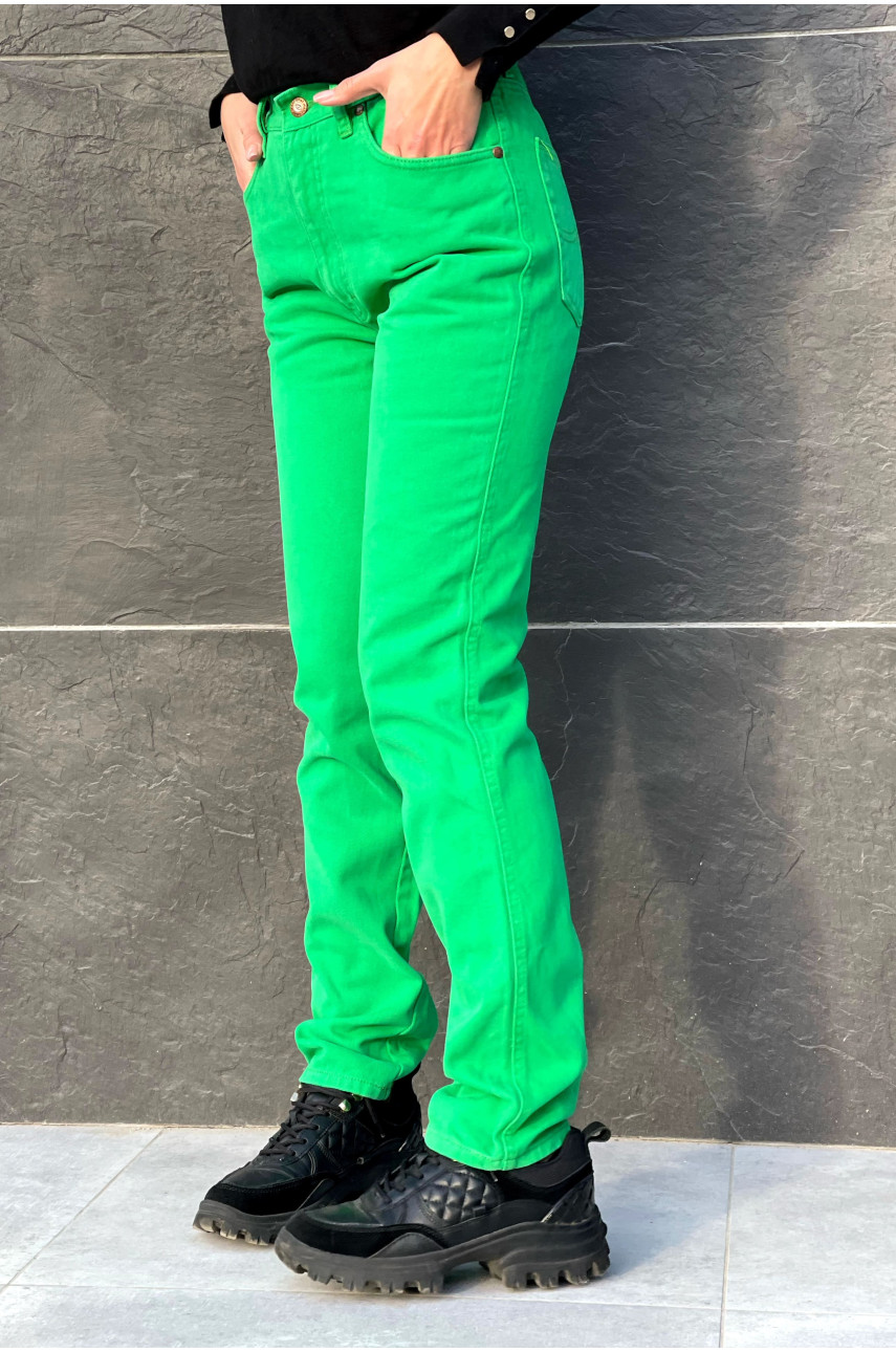 Джинсы женские зеленые omat 143509