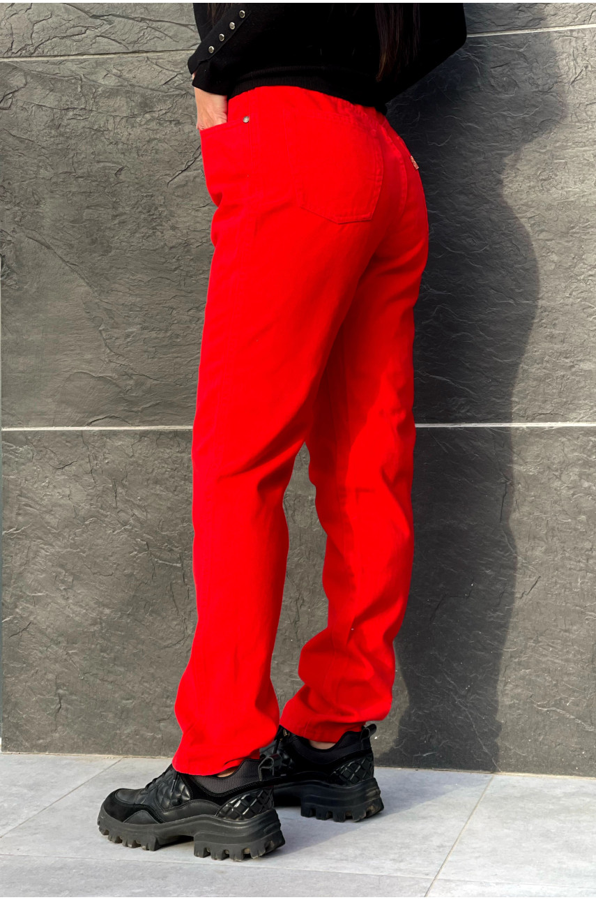 Джинсы женские красные omat 143514