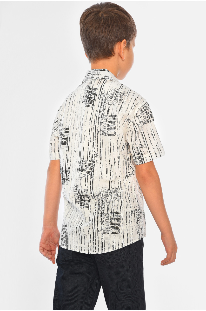 Рубашка детская мальчик молочная 148461