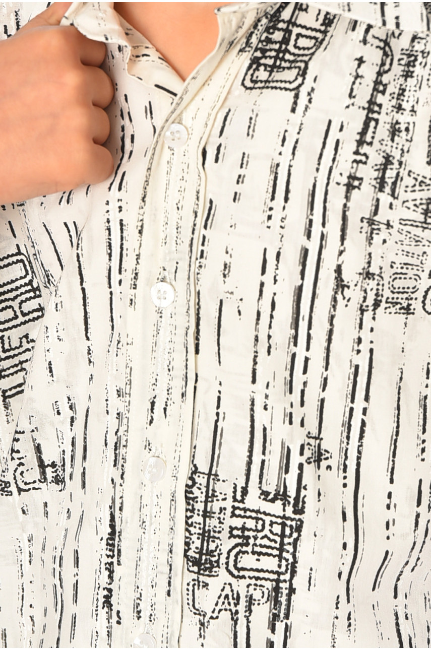 Рубашка детская мальчик молочная 148461