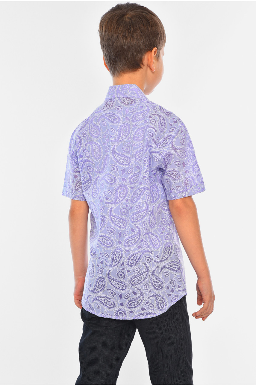 Рубашка детская мальчик сиреневая 148498