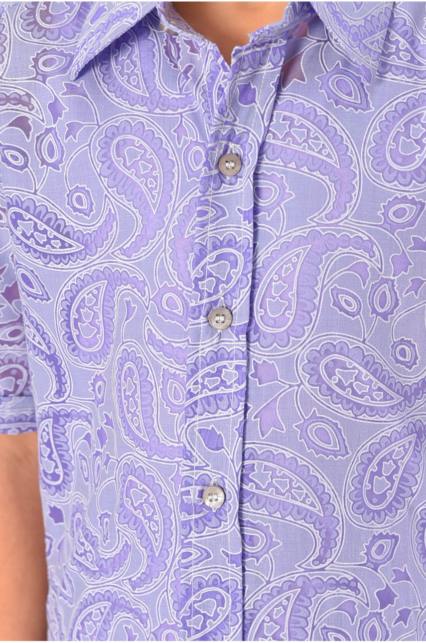 Рубашка детская мальчик сиреневая 148498
