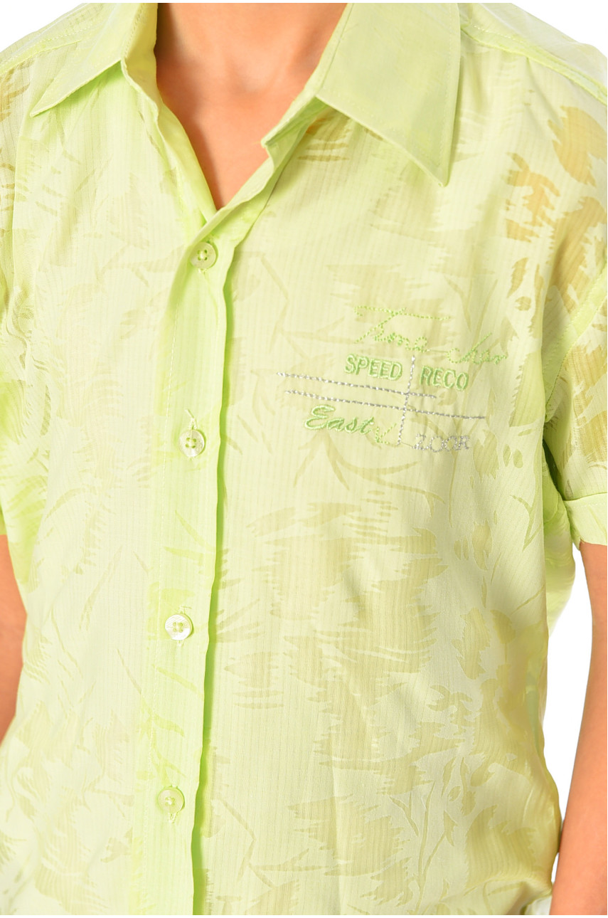 Рубашка детская мальчик салатовая 148499