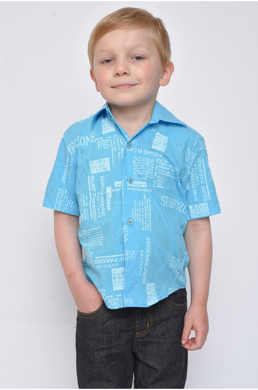 Сорочка дитяча хлопчик блакитна 60-160 148520
