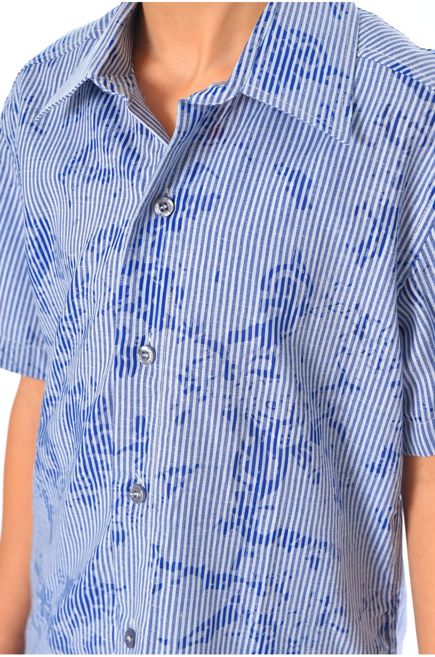 Рубашка детская мальчик синяя 148522