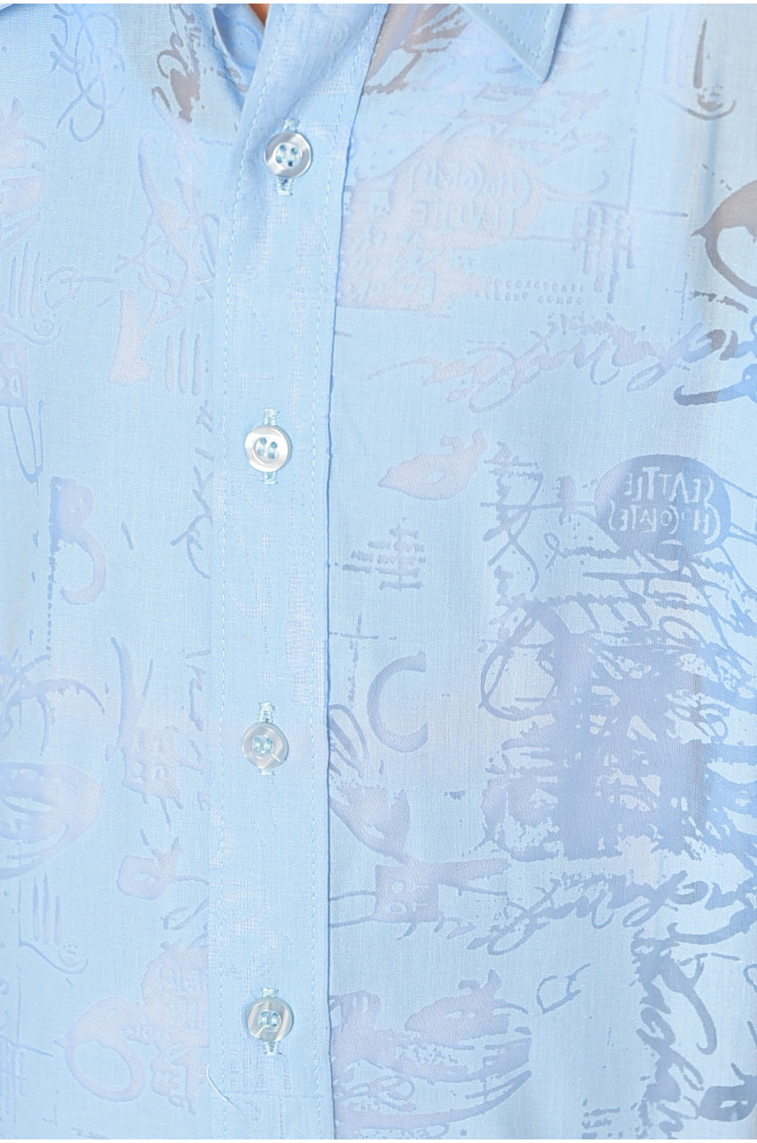 Сорочка дитяча хлопчик блакитна 148594