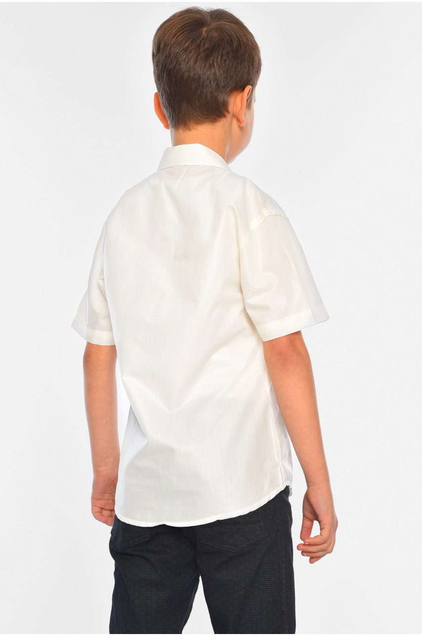 Рубашка детская мальчик молочная 148647