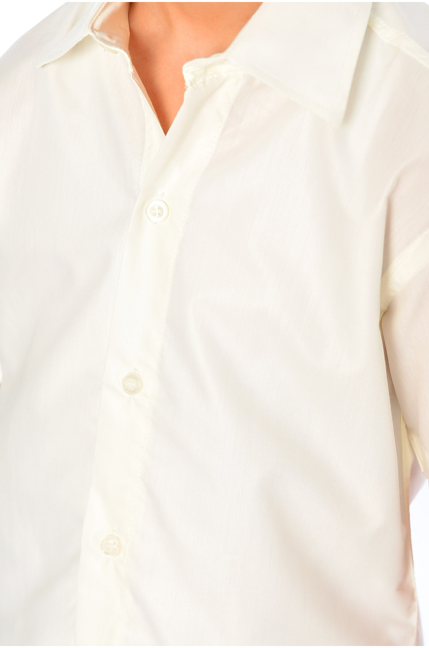 Рубашка детская мальчик молочная 148647