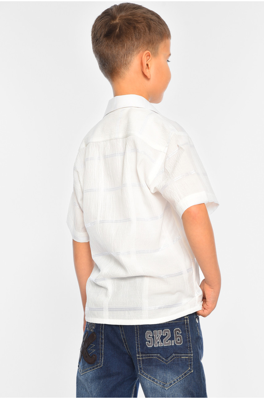 Рубашка детская мальчик молочная 148696