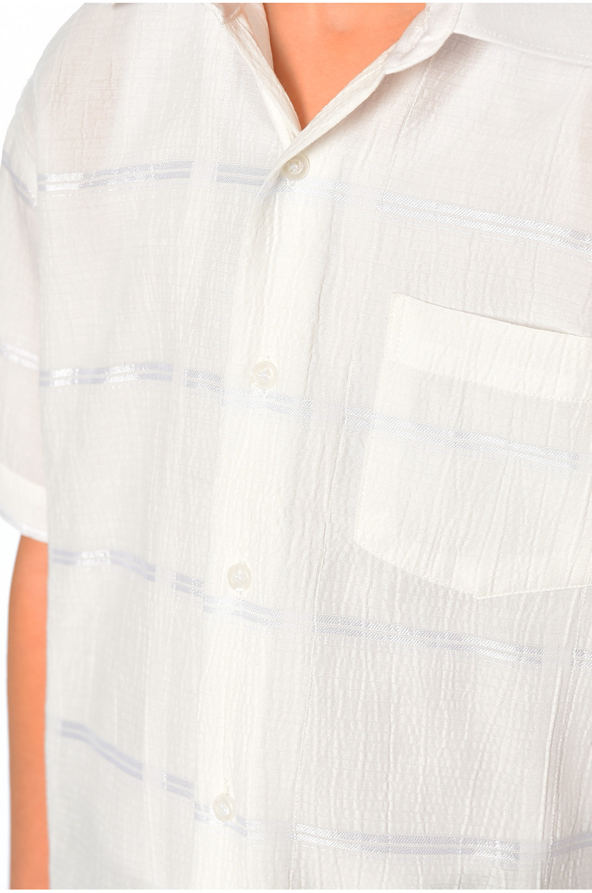 Рубашка детская мальчик молочная 148696