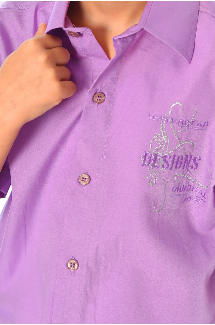 Рубашка детская мальчик фиолетовая 148803 Рубашка детская мальчик фиолетовая 148803