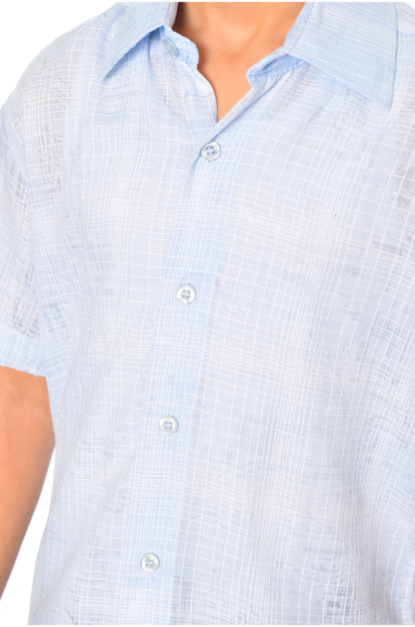 Рубашка детская мальчик голубая 148813