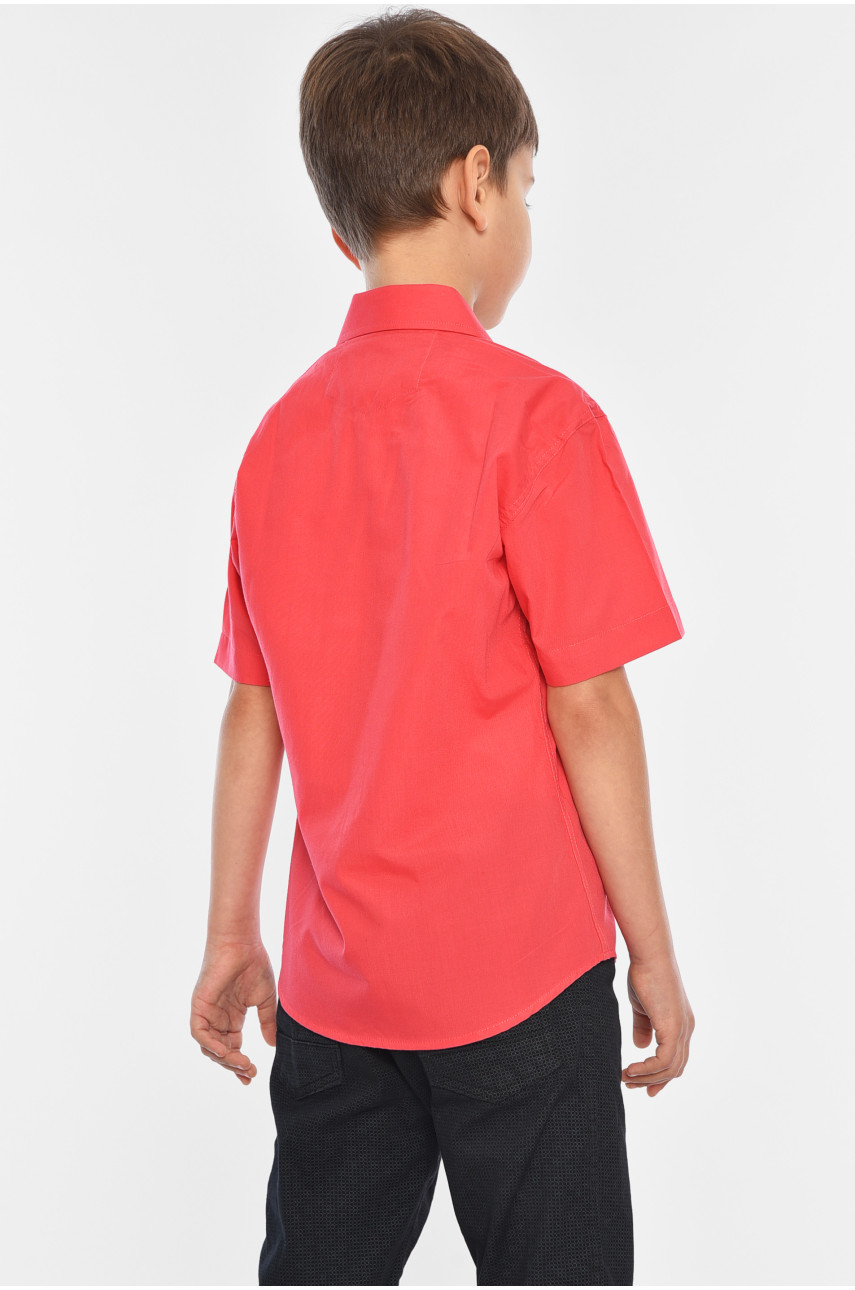 Рубашка детская мальчик коралловая 148967