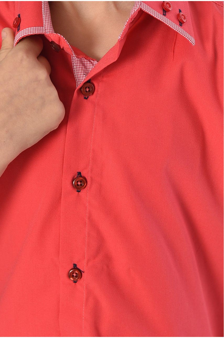 Рубашка детская мальчик коралловая 148967